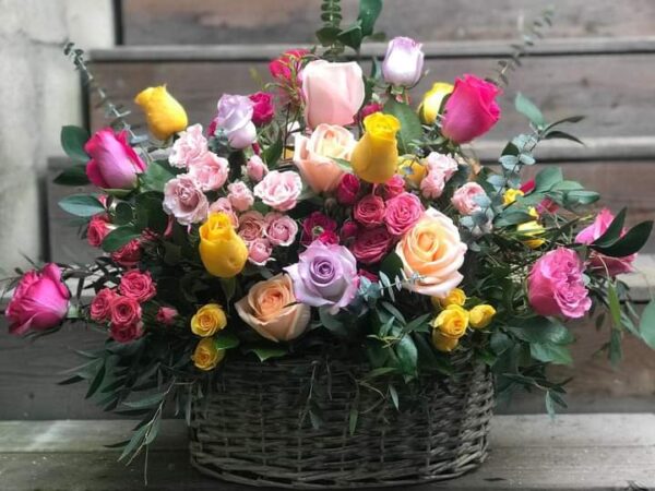 Rose Basket Arrangement