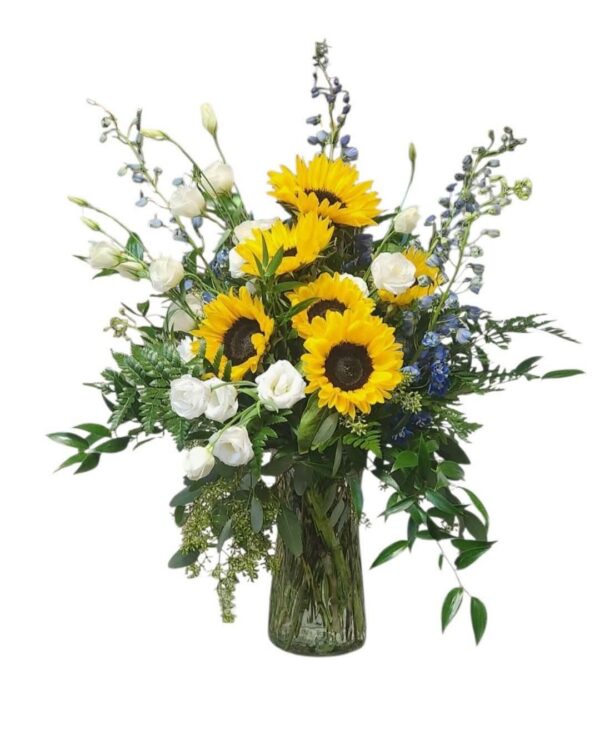 Vase Flowers (Sunflowers & Roses)
